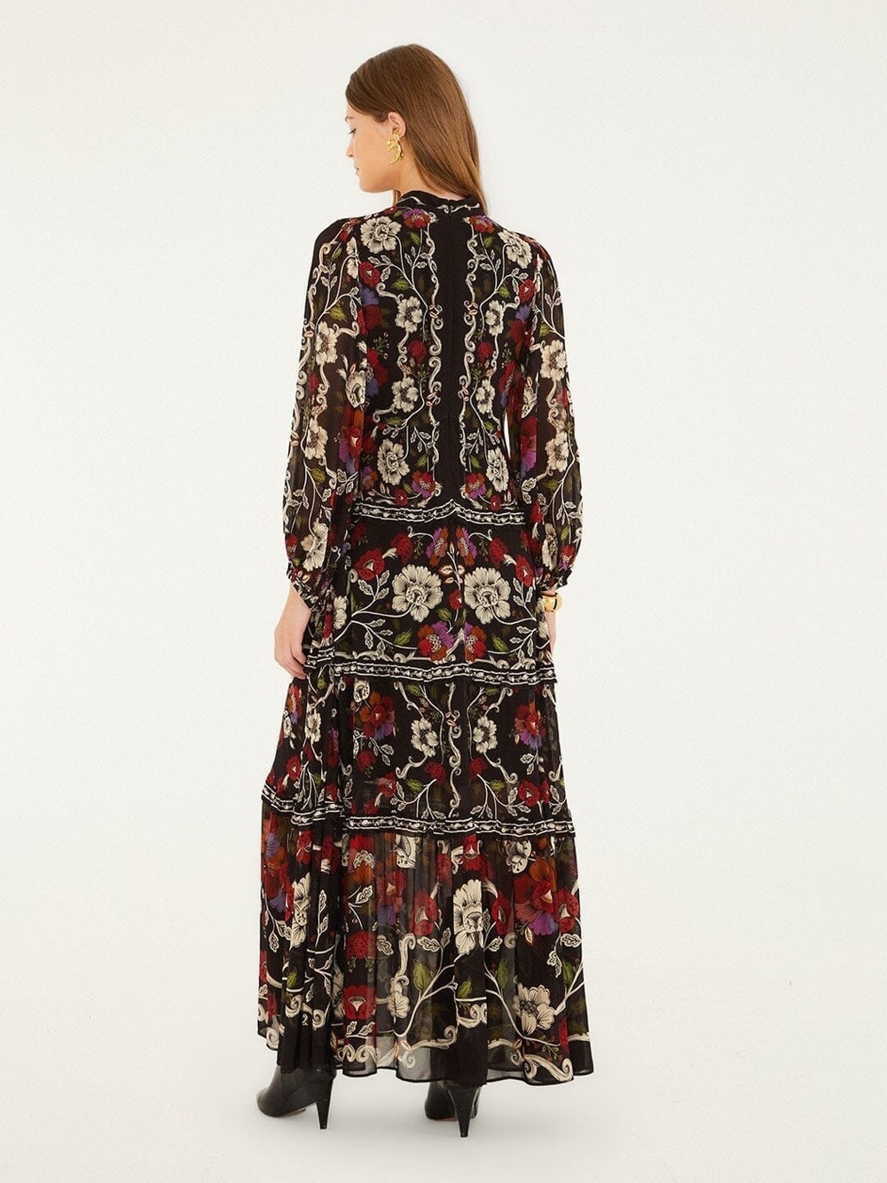 Farm Rio: Black Rococo Flowers Ruffled Maxi
Dress - Picture 2 of 12